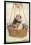 Postcard with Couple Kissing in Hot Air Balloon-null-Framed Giclee Print