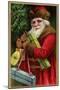 Postcard with Santa Claus Holding Presents-Trolley Dodger-Mounted Giclee Print
