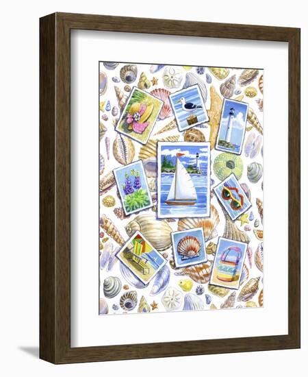 Postcards And Shells-Geraldine Aikman-Framed Premium Giclee Print