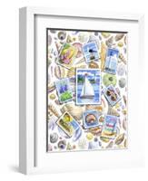 Postcards And Shells-Geraldine Aikman-Framed Premium Giclee Print