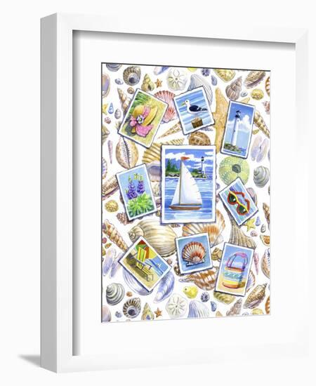 Postcards And Shells-Geraldine Aikman-Framed Premium Giclee Print