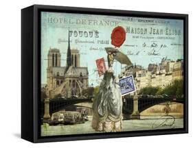 Postcards of Paris VI-Sandy Lloyd-Framed Stretched Canvas