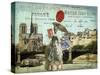 Postcards of Paris VI-Sandy Lloyd-Stretched Canvas