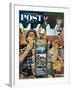 "Postcards" Saturday Evening Post Cover, August 25, 1951-Stevan Dohanos-Framed Giclee Print