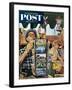 "Postcards" Saturday Evening Post Cover, August 25, 1951-Stevan Dohanos-Framed Giclee Print