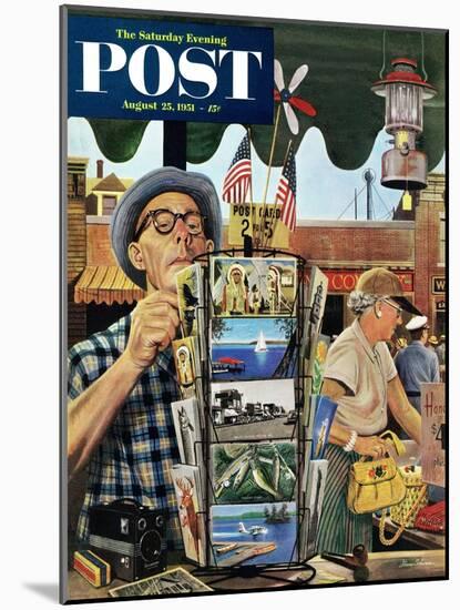 "Postcards" Saturday Evening Post Cover, August 25, 1951-Stevan Dohanos-Mounted Giclee Print