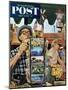 "Postcards" Saturday Evening Post Cover, August 25, 1951-Stevan Dohanos-Mounted Giclee Print