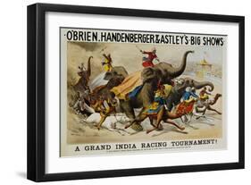 Poster Advertisement for O'Brien, Handenberger and Astley's Big Shows-null-Framed Giclee Print