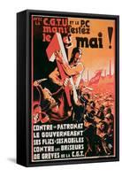 Poster Advertising a 1st May Demonstration by the C.G.T.U. and the P.C. Against Employers-null-Framed Stretched Canvas