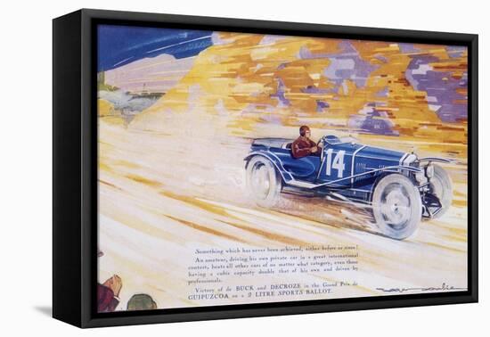 Poster Advertising a Ballot 2 Litre Sports Car-null-Framed Stretched Canvas