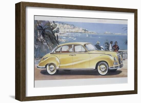 Poster Advertising a Bmw 502 Car, 1957-null-Framed Giclee Print