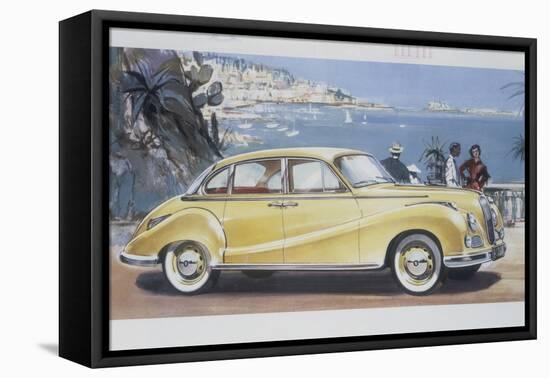 Poster Advertising a Bmw 502 Car, 1957-null-Framed Stretched Canvas