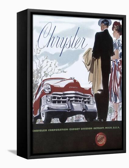 Poster Advertising a Chrysler, 1950-null-Framed Stretched Canvas