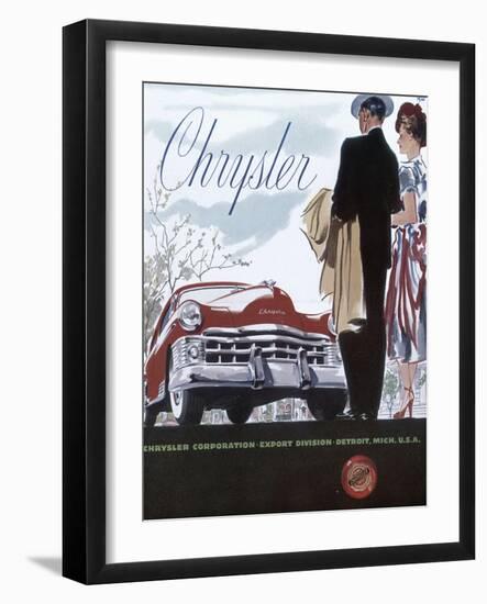 Poster Advertising a Chrysler, 1950-null-Framed Giclee Print