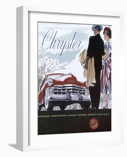 Poster Advertising a Chrysler, 1950-null-Framed Giclee Print