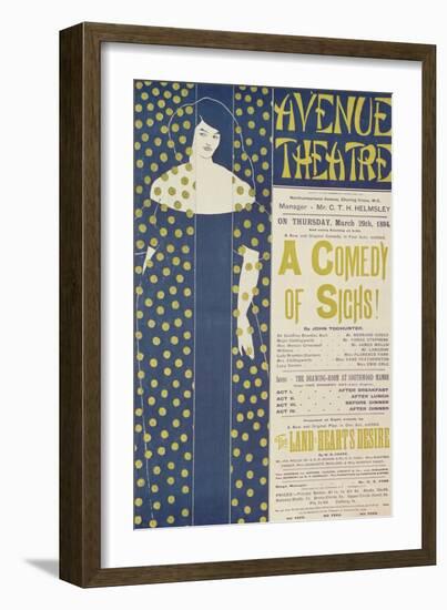 Poster Advertising A Comedy of Sighs, a Play by John Todhunter, 1894-Aubrey Beardsley-Framed Giclee Print