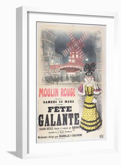 Poster Advertising a 'Fete Galante' at the Moulin Rouge, Montmartre, Paris. Late 19th Century-Roedel-Framed Giclee Print