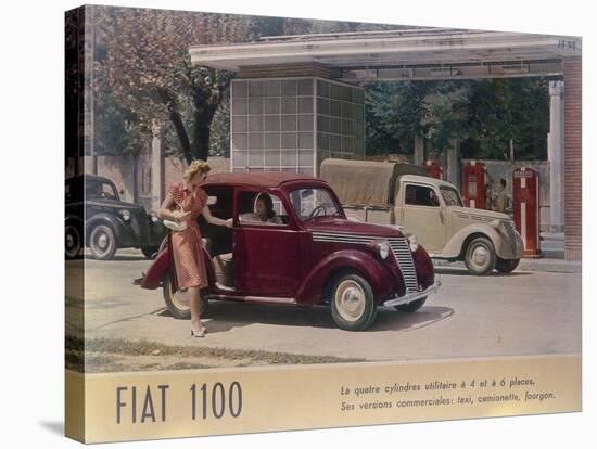 Poster Advertising a Fiat 1100, 1940-null-Stretched Canvas