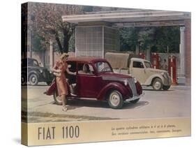 Poster Advertising a Fiat 1100, 1940-null-Stretched Canvas