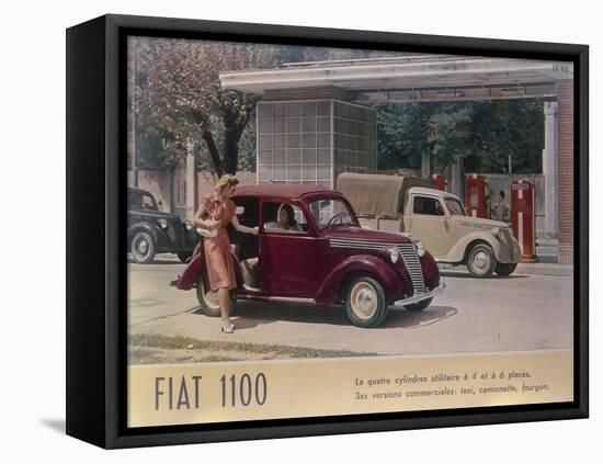 Poster Advertising a Fiat 1100, 1940-null-Framed Stretched Canvas