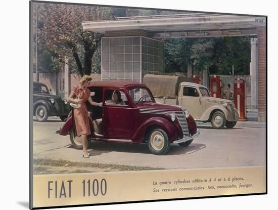 Poster Advertising a Fiat 1100, 1940-null-Mounted Giclee Print