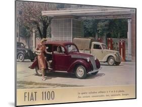 Poster Advertising a Fiat 1100, 1940-null-Mounted Giclee Print