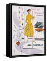 Poster Advertising a Ford Popular Car, 1955-null-Framed Stretched Canvas