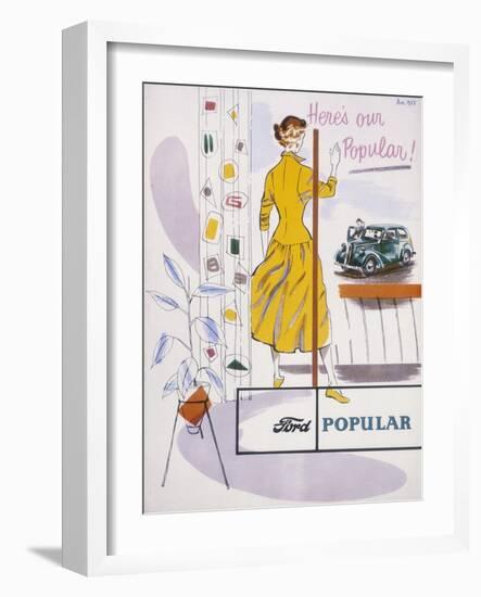 Poster Advertising a Ford Popular Car, 1955-null-Framed Giclee Print