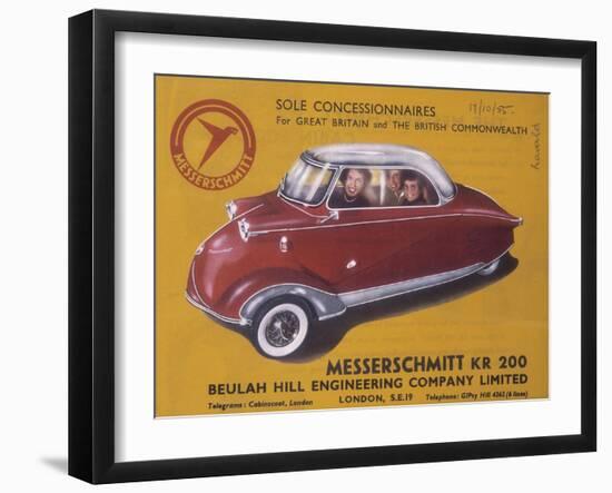 Poster Advertising a Messerschmidt Kr 200, 1955-null-Framed Giclee Print