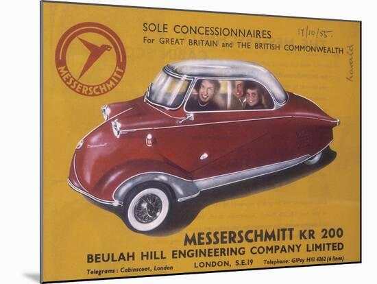 Poster Advertising a Messerschmidt Kr 200, 1955-null-Mounted Giclee Print