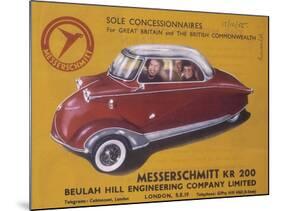 Poster Advertising a Messerschmidt Kr 200, 1955-null-Mounted Giclee Print