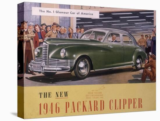 Poster Advertising a Packard Clipper, 1946-null-Stretched Canvas