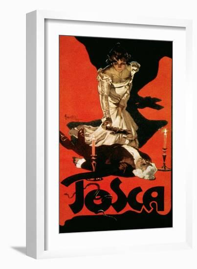 Poster Advertising a Performance of Tosca, 1899-Adolfo Hohenstein-Framed Giclee Print