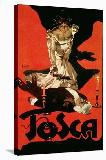 Poster Advertising a Performance of Tosca, 1899-Adolfo Hohenstein-Stretched Canvas