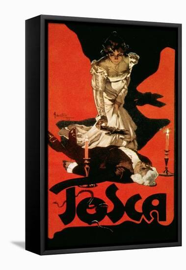 Poster Advertising a Performance of Tosca, 1899-Adolfo Hohenstein-Framed Stretched Canvas