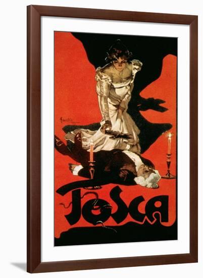 Poster Advertising a Performance of Tosca, 1899-Adolfo Hohenstein-Framed Giclee Print