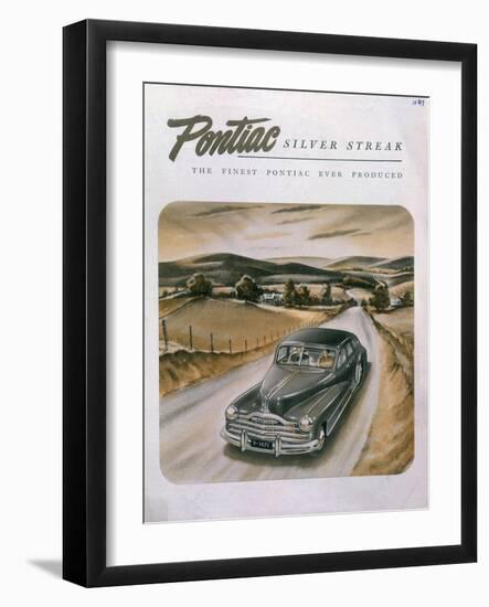 Poster Advertising a Pontiac Silver Streak, 1947-null-Framed Giclee Print
