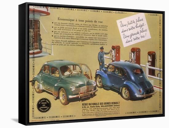 Poster Advertising a Renault 4Cv, 1949-null-Framed Stretched Canvas