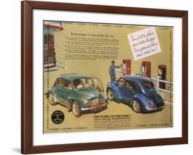 Poster Advertising a Renault 4Cv, 1949-null-Framed Giclee Print