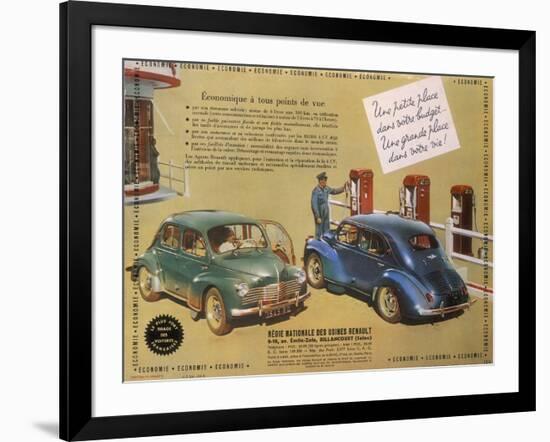 Poster Advertising a Renault 4Cv, 1949-null-Framed Giclee Print