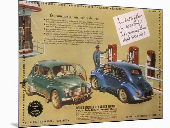 Poster Advertising a Renault 4Cv, 1949-null-Mounted Giclee Print