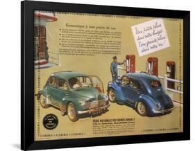 Poster Advertising a Renault 4Cv, 1949-null-Framed Giclee Print