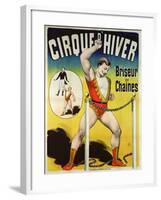 Poster Advertising a Strongman at the 'Cirque D'Hiver'-null-Framed Giclee Print