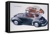 Poster advertising a Volkswagen Convertible, 1959-Unknown-Framed Stretched Canvas