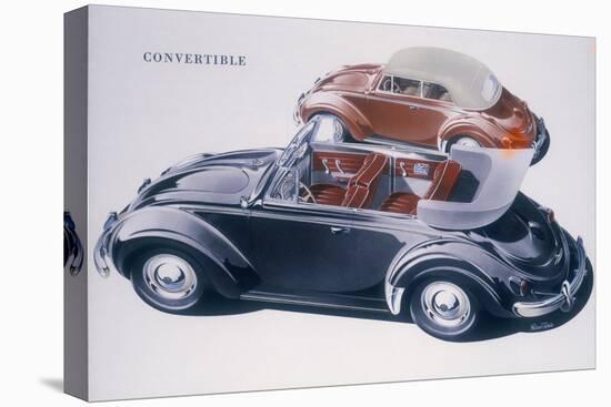 Poster advertising a Volkswagen Convertible, 1959-Unknown-Stretched Canvas