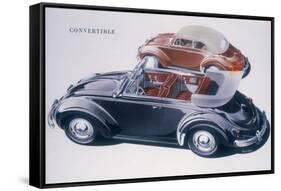 Poster advertising a Volkswagen Convertible, 1959-Unknown-Framed Stretched Canvas