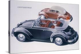 Poster advertising a Volkswagen Convertible, 1959-Unknown-Stretched Canvas