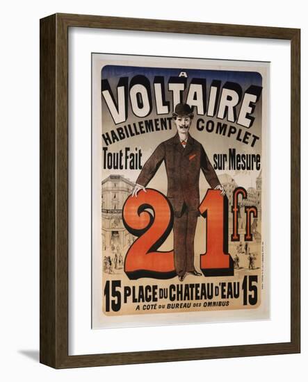 Poster Advertising 'A Voltaire', C.1877-Jules Chéret-Framed Giclee Print