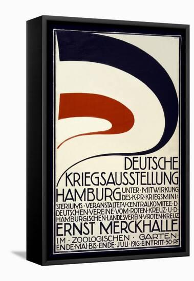 Poster Advertising a War Exhibition Sponsored by the Red Cross Deutsche Kriegsausstellung-Hartung & Co.-Framed Stretched Canvas