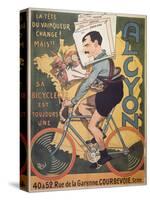 Poster Advertising 'Alcyon' Cycles with the Winners of Tour de France Faber-Michel, called Mich Liebeaux-Stretched Canvas